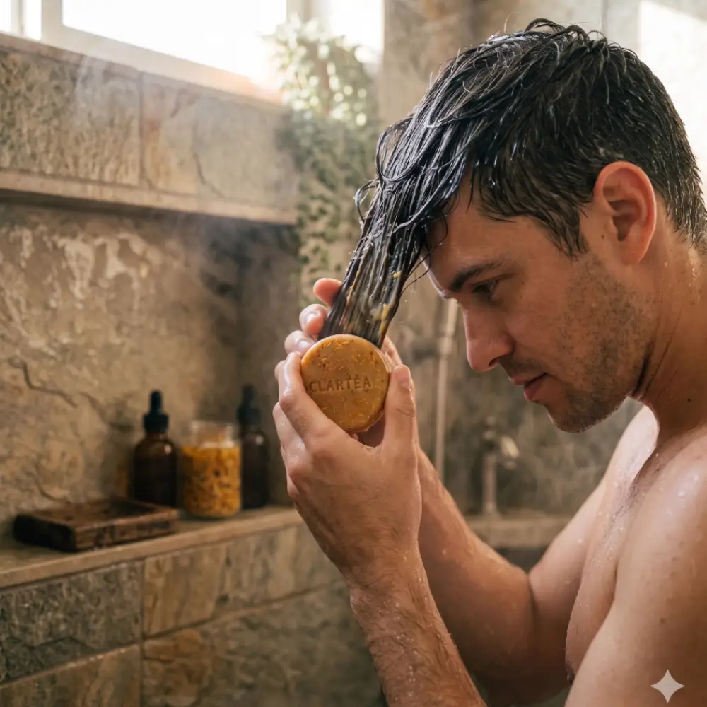 homme douche
