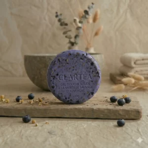Gel douche solide à la myrtille d'auvergne
